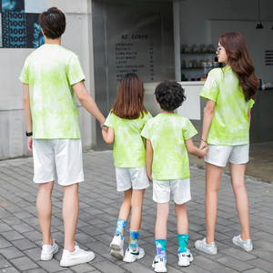 Tenues assorties pour la famille en été, t-shirt et short pour couple, père et <span class=keywords><strong>fils</strong></span>, ensemble de vêtements pour mère et fille, vêtements de famille - Product Image 5