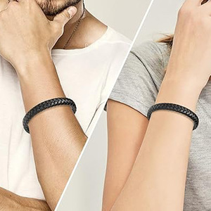 <b>Leather</b> <b>Bracelet</b> Cowhide Braided Unisex Jewelry Gift 7.5 8.5 9 Inches Yiwu Origin YM 0037 - Product Image 4