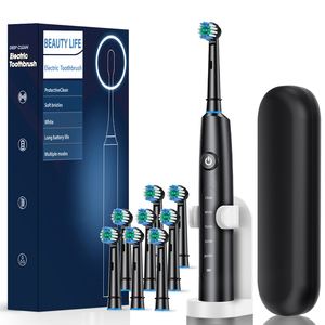 Spazzolino Elettrico Rotante Personalizzabile con Logo per Adulti, Dispositivo per Igiene Orale Ricaricabile con Custodia da Viaggio e 8 Testine - Product Image 2
