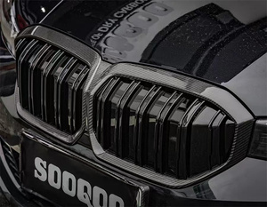 Utilisé pour modifier la <span class=keywords><strong>BMW</strong></span> Série 3 <span class=keywords><strong>I3</strong></span> avec une grille de pare-chocs avant en fibre de carbone sèche de style BEV et une grille de remplacement à double barre - Product Image 6