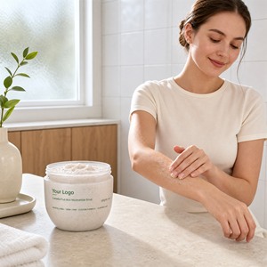 Gommage corporel personnalisable à la niacinamide, exfoliant aux acides de fruits (camélia, acide malique), aloès et squalane pour une peau lisse et éclatante - Product Image 5