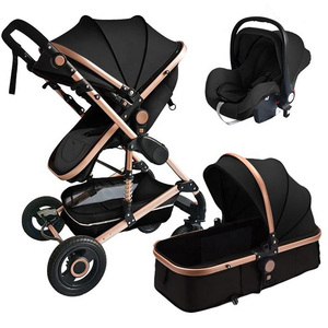 รถเข็นเด็กน้ำหนักเบา 3 in 1 พร้อมคาร์ซีท รุ่นหรูหรา 3-in-1 Kinderwagen รถเข็นเด็ก 3 in 1 สำหรับเด็กอายุ 0-36 เดือน - Product Image 1