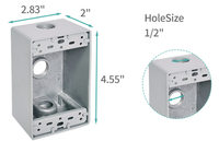 Boîtier de jonction extérieur en aluminium moulé sous pression certifié IP65, marque ZHENLI, pour montage en surface, pour câblage électrique extérieur