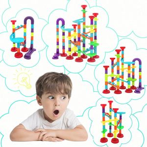Juego de Pista de Canicas para Niños, Laberinto de Carreras, 113 Piezas, Bloques de Construcción, Juguetes Educativos STEM - Product Image 5