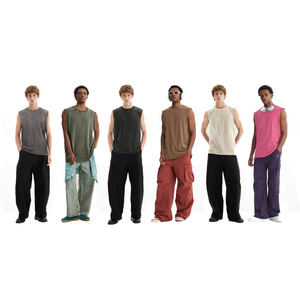 T-shirt sans manches surdimensionné personnalisé pour homme, style streetwear, avec logo vintage en coton délavé à l'acide et impression DTG, effet vieilli, par les fabricants - Product Image 3