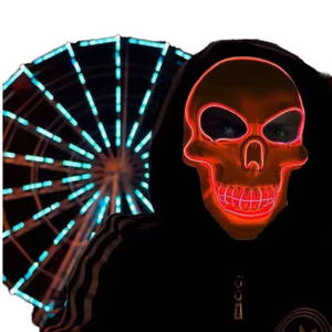 <span class=keywords><strong>Maschera</strong></span> <span class=keywords><strong>Scheletro</strong></span> LED Luminosa in PVC per Feste di Halloween, Accessori per Costumi, 18+ Anni - Product Image 2