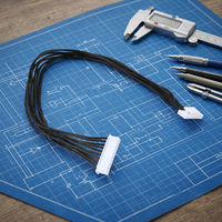 Harness Kabel Jumper Multi-Core Hitam Kustom dengan Konektor Plastik Putih Jantan ke Putih Betina untuk Papan Kontrol Elektronik