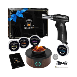 Kit de fumoir à whisky électrique Yilador, torche, 6 copeaux de <span class=keywords><strong>bois</strong></span>, infuse des saveurs fumées pour les cocktails Old Fashioned Bourbon, outils de bar uniques - Product Image 1