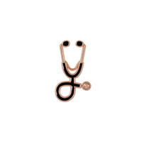 Échantillon gratuit personnalisé métal stéthoscope médical broches broches Badges pour médecin infirmière dentiste bijoux émail vestes collier broche