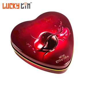 Verified Suppliers Custom 52g 1.83 oz Tin Can Food Grade 3D Embossed Metal Case Heart Shape Tin Box For Chocolate Candy