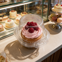 Scatola Trasparente per Pasticcini e Muffin con Vari Scomparti in PET Riciclato di Alta Qualità con Chiusura Sicura per Confezionamento