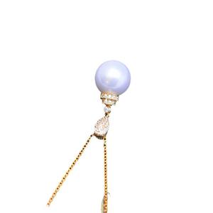 Collier pendentif couronne en argent S925 pour femmes Zhuji Danshui, perles rondes de 11-12 mm, forte luminosité, faibles défauts, vente en gros - Product Image 5