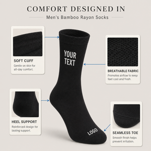 Men Bamboo Dress <b>Socks</b> Custom Logo Solid Color Crew Casual Business <b>Socks</b> Breathable High Quality Manufacturer Wholesale in Box - Product Image 4