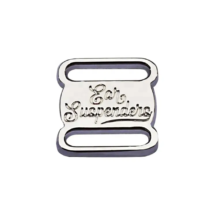 Custom logo engraved silver metal decorative charm shoes lace buckle