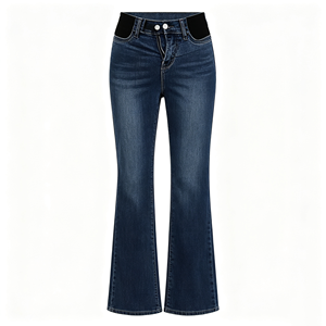 Jeans de Maternidad con Cintura Media y Corte Acampanado para Mujer, Elásticos, de Mezclilla, Estilo Casual para Uso Diario - Product Image 3