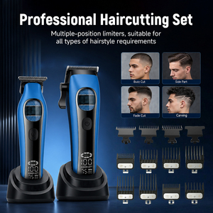 Cortadora <span class=keywords><strong>de</strong></span> <span class=keywords><strong>Pelo</strong></span> Inalámbrica <span class=keywords><strong>Profesional</strong></span>, Recargable, con Pantalla LCD, Base <span class=keywords><strong>de</strong></span> Carga, Soporte para Logotipo Personalizado y Embalaje - Product Image 3