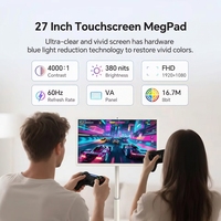23.8 1920x1080 16:9 Putih 60Hz TV Portabel Beroda Monitor Nirkabel Pintar Layar Sentuh Sistem Android Baterai Terpasang WiFi