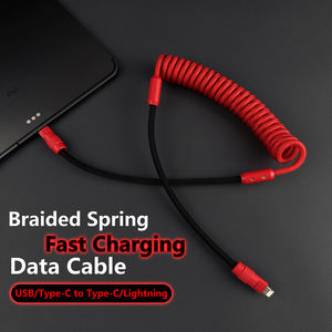 Cable USB C-C de 240W, Trenzado, de Silicona, Retráctil, con Diseño Colorblock y Curvado, para Carga Rápida, Compatible con <span class=keywords><strong>iPhone</strong></span> 17-15 - Product Image 6