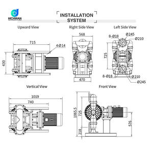 مضخة غشائية زيتية من شركة صناعة سبائك الألومنيوم من hichuan بمحرك كهربائي بجهد 24 كيلو وات - Product Image 5
