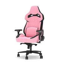 Chaise de jeu AJUNION en tissu doux, grand espace assis, dossier haut ergonomique, mécanisme multi-inclinaison, chaise de bureau inclinable pour jeux