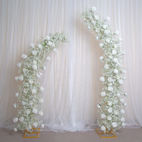 Arches de roses en soie vertes et blanches personnalisées en usine, modernes, naturelles, au toucher réel, pour décorations de mariage et arrière-plans