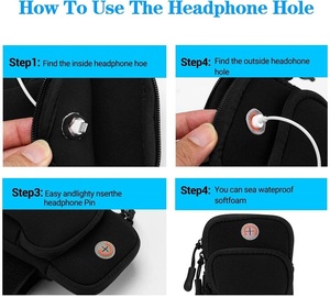 Biểu Tượng Tùy Chỉnh Neoprene Phòng Tập Thể Dục Thể Thao Armband Chạy Chạy Bộ Điện Thoại Di Động Chủ Pouch Trường Hợp Phụ Nữ Cánh Tay Túi Cho Điện Thoại Di Động - Product Image 6