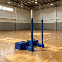 Ensemble de poteaux de filet de volley-ball professionnels réglables en hauteur, robustes, à base stable, pour entraînement et compétition en salle de sport
