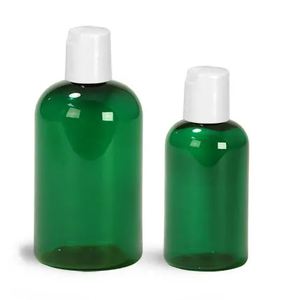 2oz 4oz 8oz 12oz 16oz 60ml 120ml 250ml 350ml 500ml Rondes de Boston vertes en PET avec capuchons à disque noirs - Product Image 6