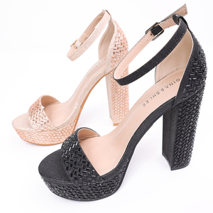 Sandales à talons hauts en cuir PU personnalisées, luxe pour femmes et dames, sandales plateforme de créateur pour femmes, été - Product Image 3