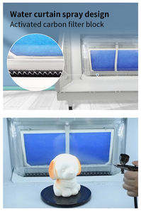 HS-E600 에어브러시용 워터폴 스프레이 부스, 창의적인 커스텀 페인팅 및 미술 작업용 - Product Image 3