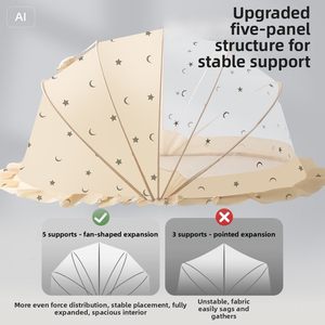 Mosquitero Plegable para Bebé, Mosquitero Infantil para Cama, Mosquitero sin Fondo para <span class=keywords><strong>Cuna</strong></span>, Uso Doméstico, Sin Instalación - Product Image 2