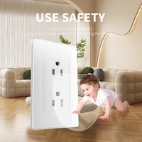 Venta al por mayor Material de PC Enchufes de pared Energía eléctrica Doble 3 polos EE. UU. Outlet América del Sur Estándar Elegante Diseño Enchufes Uso doméstico