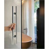 Poignée de porte en verre en acier inoxydable en forme de H Fumenda KS6003 pour usage commercial 201/304/316, 450/600/800mm, pour portes de bureaux et de magasins
