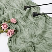 Chemin de table en gaze de coton vert sauge, style bohème, pour salle à manger, mariage, Noël, événements, fêtes, banquets, décoration intérieure, lavable et durable