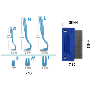Kit Portatile Durevole e Sicuro per la Rimozione di <span class=keywords><strong>Zecche</strong></span> per Cani e Gatti con Pettine Antipulci in Plastica, 3 Misure di Ganci e Scheda di Identificazione <span class=keywords><strong>Zecche</strong></span> - Product Image 6