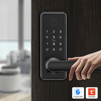 Serrure de porte de sécurité en alliage de zinc JIXIN avec combinaison de mot de passe, clavier ignifuge/contrôle par application pour portes en bois/acier, carte mémoire intégrée