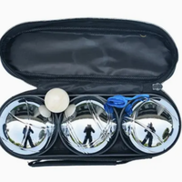Kit de 3 boules de pétanque, boules en métal estampées avec sac de transport, accessoire de jeu de pelouse extérieur pour tous les âges