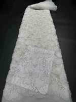 Tissu de robe de mariée haut de gamme brodé, sequins floraux, perles, utilisation estivale, largeur 130 cm, taille unique, teignable, origine Guangdong, pour sacs