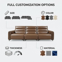 Canapé moderne en cuir véritable et éponge, pieds en acier inoxydable, trois places, sectionnel, pour la maison, l'hôtel, la villa, les salons, garantie 10 ans