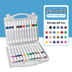 Kit di <span class=keywords><strong>pennarello</strong></span> acrilico all'ingrosso, Set di pennarelli in acrilico 24 colori funziona <span class=keywords><strong>su</strong></span> <span class=keywords><strong>tessuto</strong></span>, vetro, metallo e legno - Product Image 1
