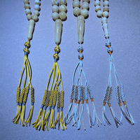 Perles d'ambre blanc véritable de Kaliningrad NAM06, perles d'ambre baltique en gros, perles de prière musulmanes naturelles Tasbih Tasbeeh islamiques