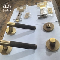 Serrure de porte de salle de bain en laiton à double verrouillage, bouton de verrouillage fileté BK, poignée sans clé, serrure de passage à confidentialité simple pour salle de bain en laiton