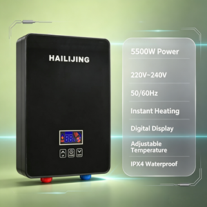 Chauffe-eau électrique instantané 5500W, classe <span class=keywords><strong>d</strong></span>'efficacité énergétique, commande tactile, <span class=keywords><strong>chauffage</strong></span> rapide intelligent, autoportant, IPX4, pour extérieur et usage domestique - Product Image 4