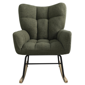 Eddy Fabric Mecedora moderna con acento para guardería Sillón basculante tapizado con respaldo alto Nuevo diseño - Product Image 3