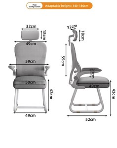 <span class=keywords><strong>เก้าอี้</strong></span>คอมพิวเตอร์สำหรับเล่นเกม<span class=keywords><strong>ไม่มี</strong></span><span class=keywords><strong>ล้อ</strong></span><span class=keywords><strong>เก้าอี้</strong></span>สำนักงานตาข่ายด้านหลังสูงสีดำใส่สบาย - Product Image 4
