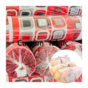 Manufacturer red black pigment print textile material brushed 100 microfibre woven fabric polyester