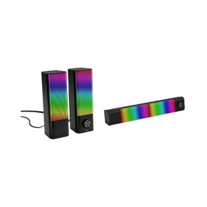 ลำโพงคอมพิวเตอร์ไฟ RGB 10W 2.0 แชนแนล ใช้พลังงานจาก USB พร้อมเอฟเฟกต์ไฟ LED สีสันสดใสสำหรับเล่นเกมและใช้งานบนเดสก์ท็อป - Product Image 5