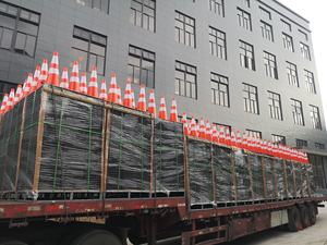 12 אינץ 'פלואורסנטי תפוז pvc קונוסים שלט בטיחות תנועה קטן עבור כביש גמיש עם בסיס שחור עמיד - Product Image 2