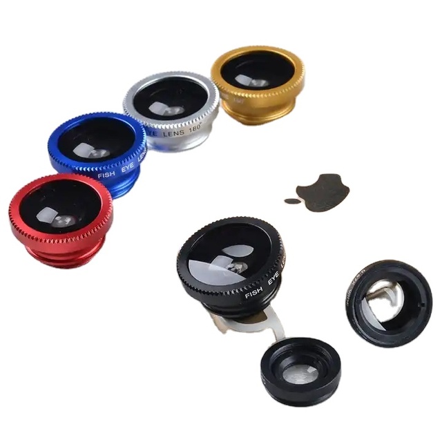 Phone Camera 3-in-1 Kit 0.67X Wide Angle 180 Fisheye 20x Macro Lens Android HD KD1300-C240329
