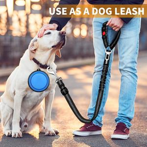 Cinturón de Seguridad Reflectante para Perros en <span class=keywords><strong>el</strong></span> Auto, 3 en 1, Retráctil y Removible, se Fija al Reposacabezas del Vehículo, Azul y Negro - Product Image 4